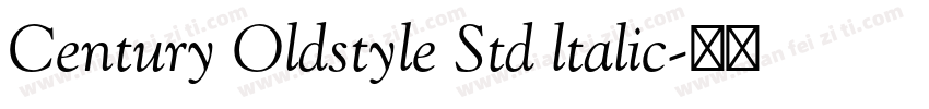 Century Oldstyle Std ltalic字体转换
